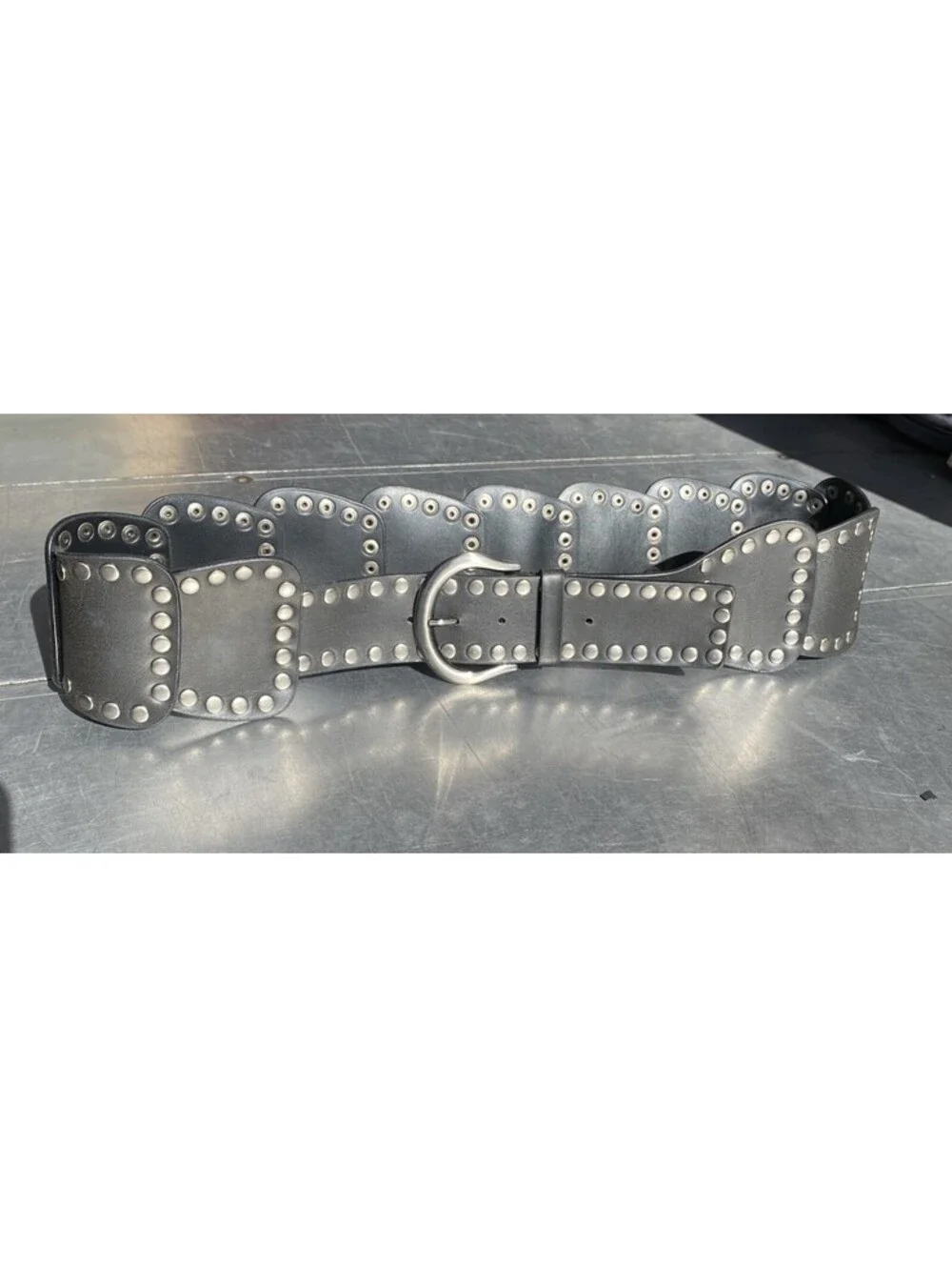 Vintage Y2K No Boundaries Thick Studded Faux Leather Belt Size L/XL